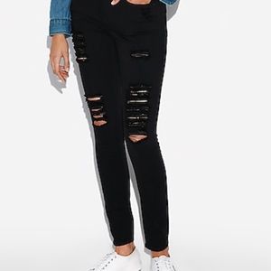 Express Ripped Black Skinny Jeans